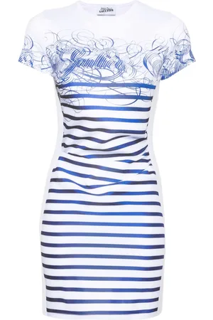 Jean Paul Gaultier Vestido corto con estampado a rayas