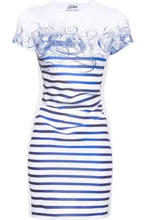 Jean Paul Gaultier Vestido corto con estampado a rayas