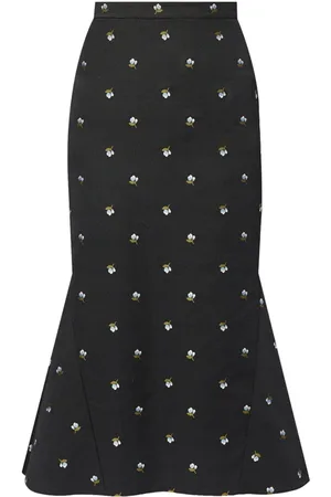 Erdem Falda lápiz acampanada con motivo floral en jacquard