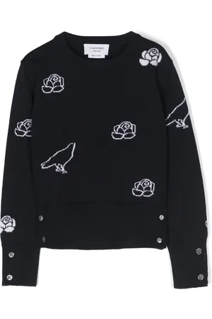 Thom Browne Suéter tejido con motivo Raven And Roses