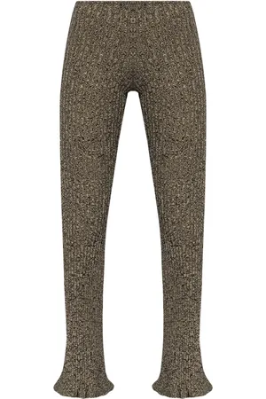 BLUMARINE Pantalones tejidos con detalle de volantes