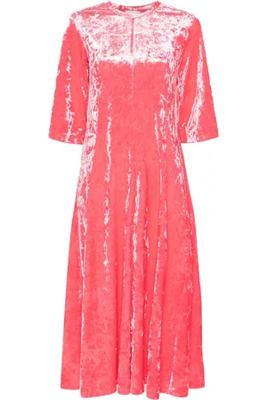 FORTE FORTE Vestido midi de terciopelo arrugado