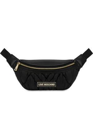 Moschino Cangurera capitonada con placa del logo