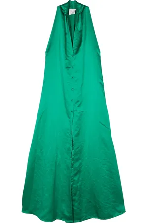 FORTE FORTE Vestido largo con efecto satinado y cuello en V