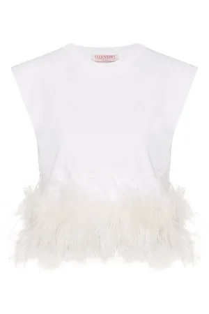 VALENTINO GARAVANI Top con detalle de plumas