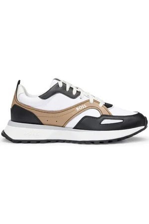 HUGO BOSS Tenis bajos con ribetes de cuero