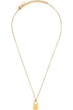 Dior Collar bañado en oro con dije de candado