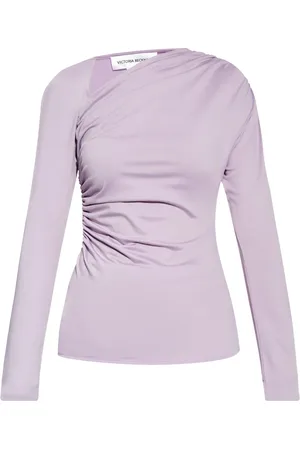 Victoria Beckham Top fruncido con cuello asimétrico