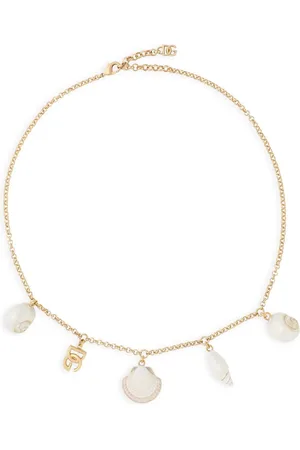 Dolce & Gabbana Collar con dije de concha de mar y logo DG