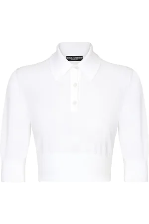 Dolce & Gabbana Playera tipo polo corta de tejido fino