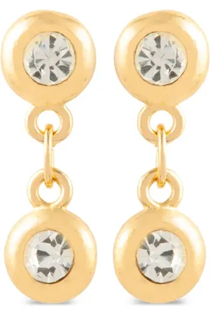 Susan Caplan Aretes Rediscovered con detale de cristal 1990