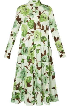 Erdem Vestido midi manga larga con estampado floral