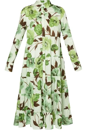 Erdem Vestido midi manga larga con estampado floral