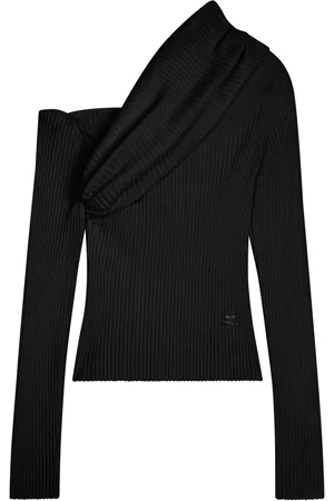 Courrèges Suéter tejido con logo bordado