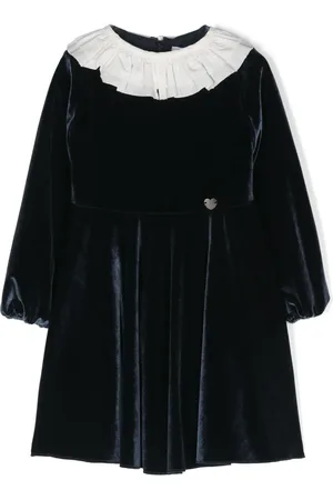MONNALISA Vestido de terciopelo con cuello removible