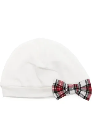 MONNALISA Gorro con motivo de cuadros y moño