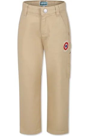 Kenzo Pants cargo de sarga con logo bordado