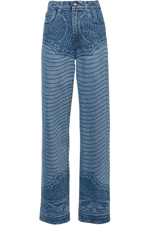 Jean Paul Gaultier Jeans rectos con estampado de láser