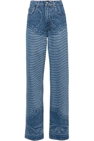 Jean Paul Gaultier Jeans rectos con estampado de láser