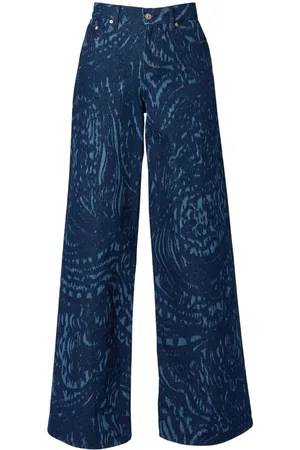 Erdem Jeans anchos con motivo de cachemira