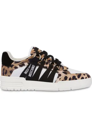 Moschino Tenis con agujetas y estampado chita