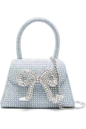 Self-Portrait Tote de mezclilla mini con detalles de strass