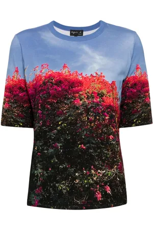 AGNÈS B. Playera con estampado Brando Bougainvilleas