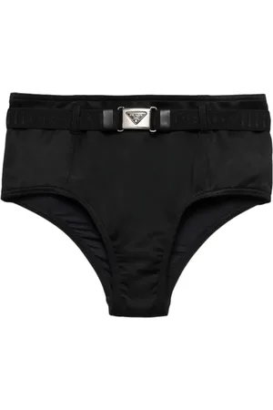 Prada Bikinis bottom con logo triangular y cinturón