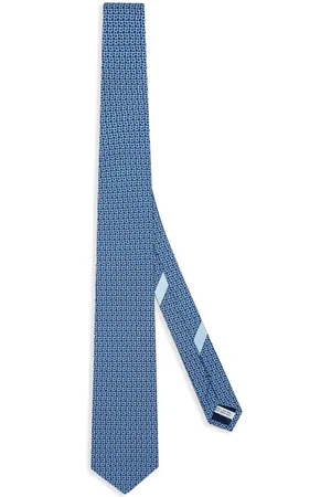 Salvatore Ferragamo Corbata de seda con estampado geométrico
