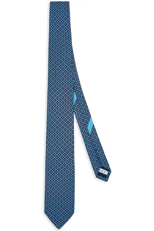 Salvatore Ferragamo Corbata de seda con estampado Gancini
