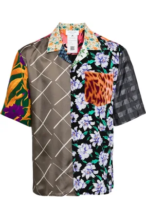 Marine Serre Camisa de seda Regenerated
