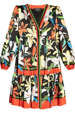 Kate Spade Vestido corto manga larga con estampado floral