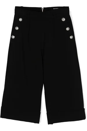 Balmain Pantalones anchos con detalle de pinzas