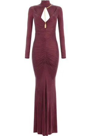 Elisabetta Franchi Vestido largo con detalle de cadena
