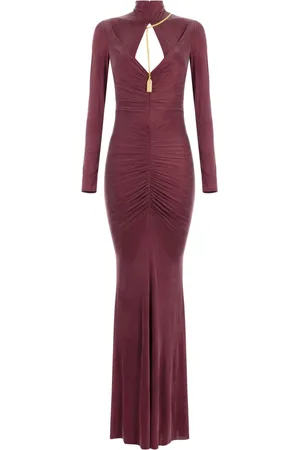 Elisabetta Franchi Vestido largo con detalle de cadena