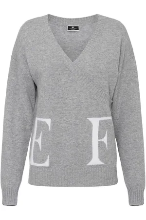 Elisabetta Franchi Suéter con logo en intarsia