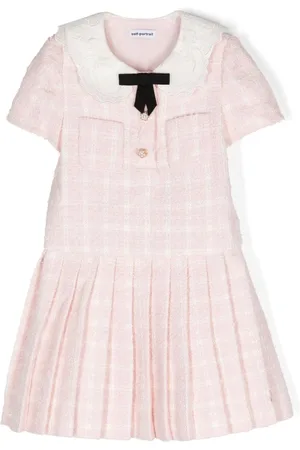 Self-Portrait Vestido de tweed con cuello Peter Pan