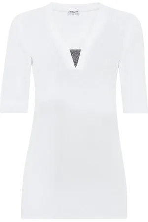 Brunello Cucinelli Playera con detalle de cadena Monili