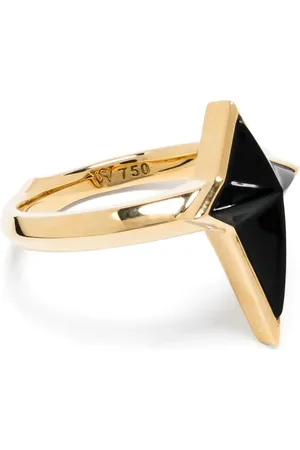 STEPHEN WEBSTER Anillo New Cross en oro amarillo de 18kt con ónix