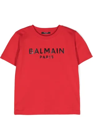 Balmain Playera con letras del logo