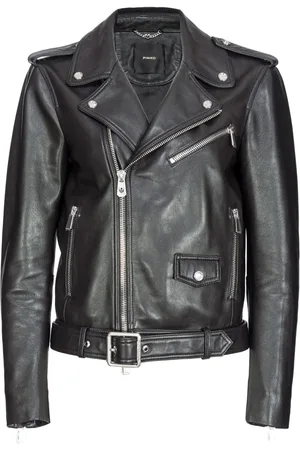Pinko Chamarra biker con cinturón