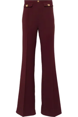 Elisabetta Franchi Pantalones acampanados con placa del logo