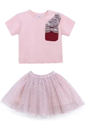 Mimi Tutu Set de falda estilo playera bordada con lentejuelas