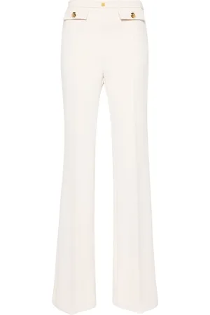 Elisabetta Franchi Pantalones acampanados con placa del logo