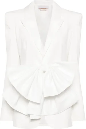 Saiid Kobeisy Blazer con solapas de muesca y moño oversize