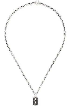 STEPHEN WEBSTER Collar Thorn Razer Tag mediano en plata de ley con zafiro