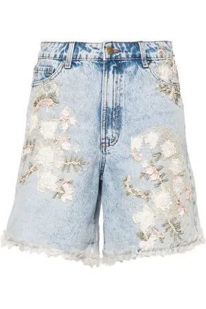 LOULOU Shorts de mezclilla con tiro alto