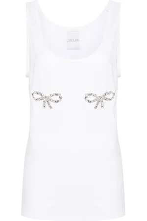 LOULOU Camiseta con moños de cristal