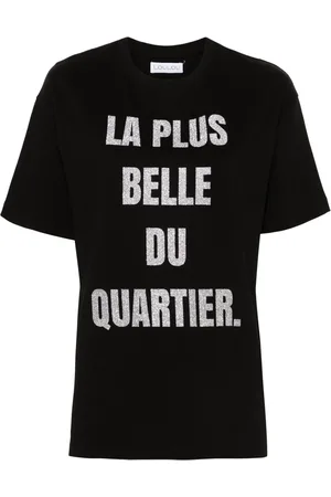 LOULOU Playera con estampado de glitter