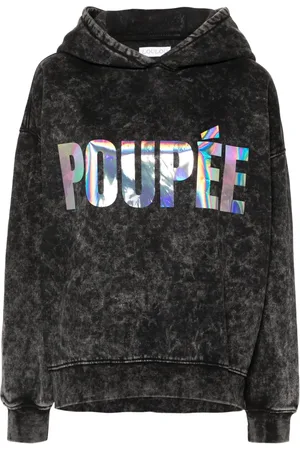 LOULOU Hoodie con efecto lavado y estampado tornasolado